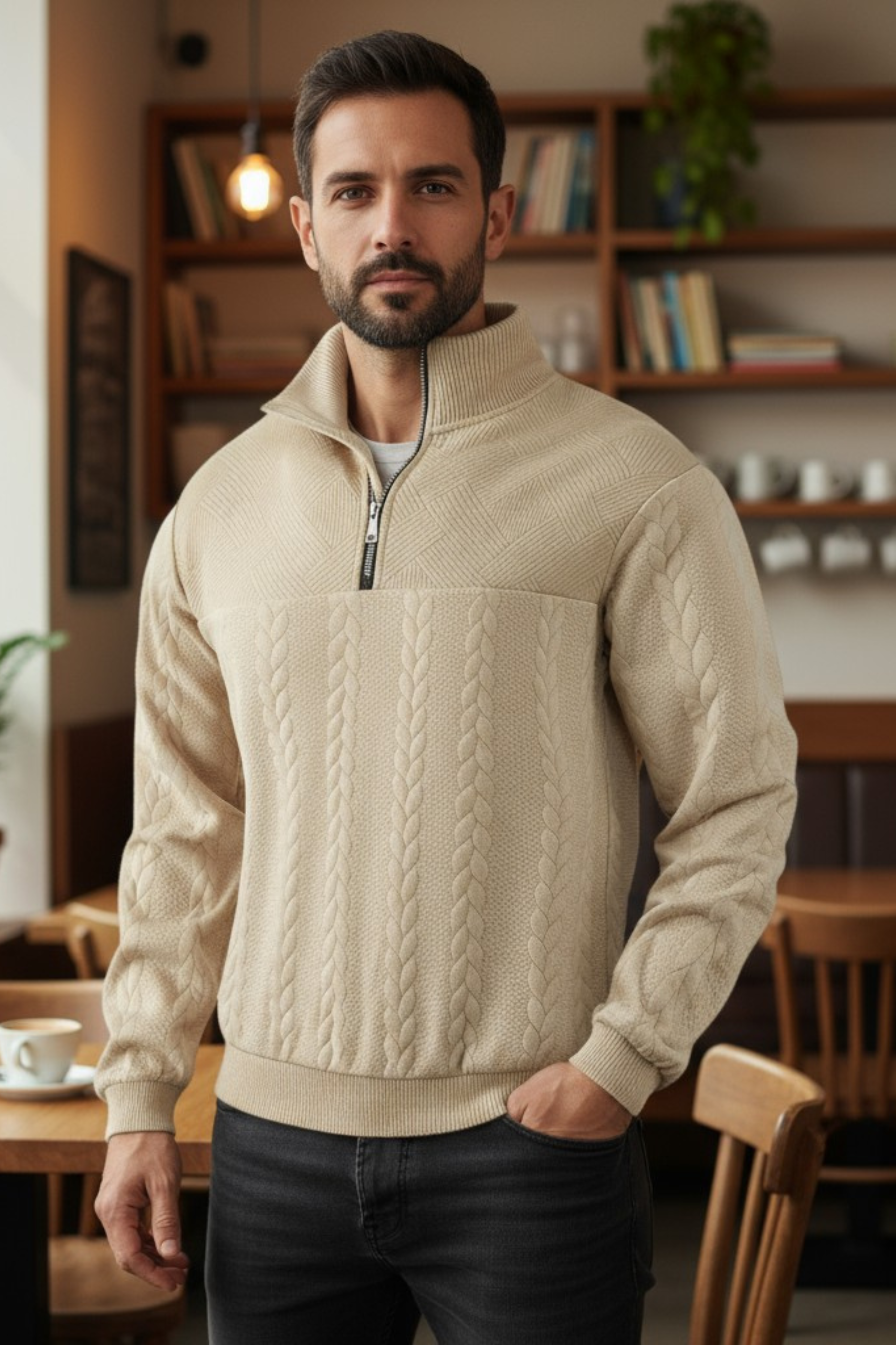 Savoir Kabel Quarter Zip Sweater