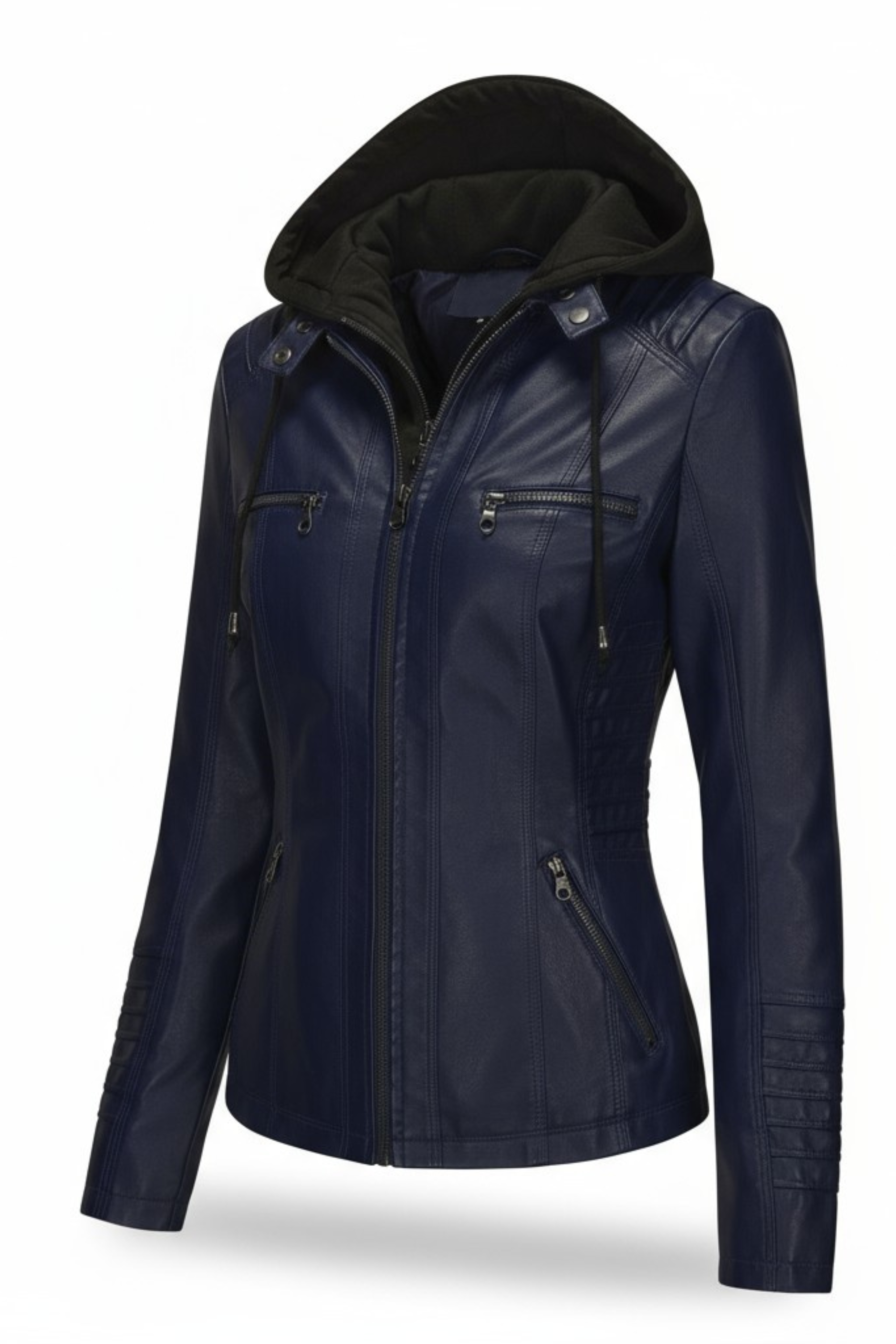 Ravenna Leren Jas met Afneembare Capuchon