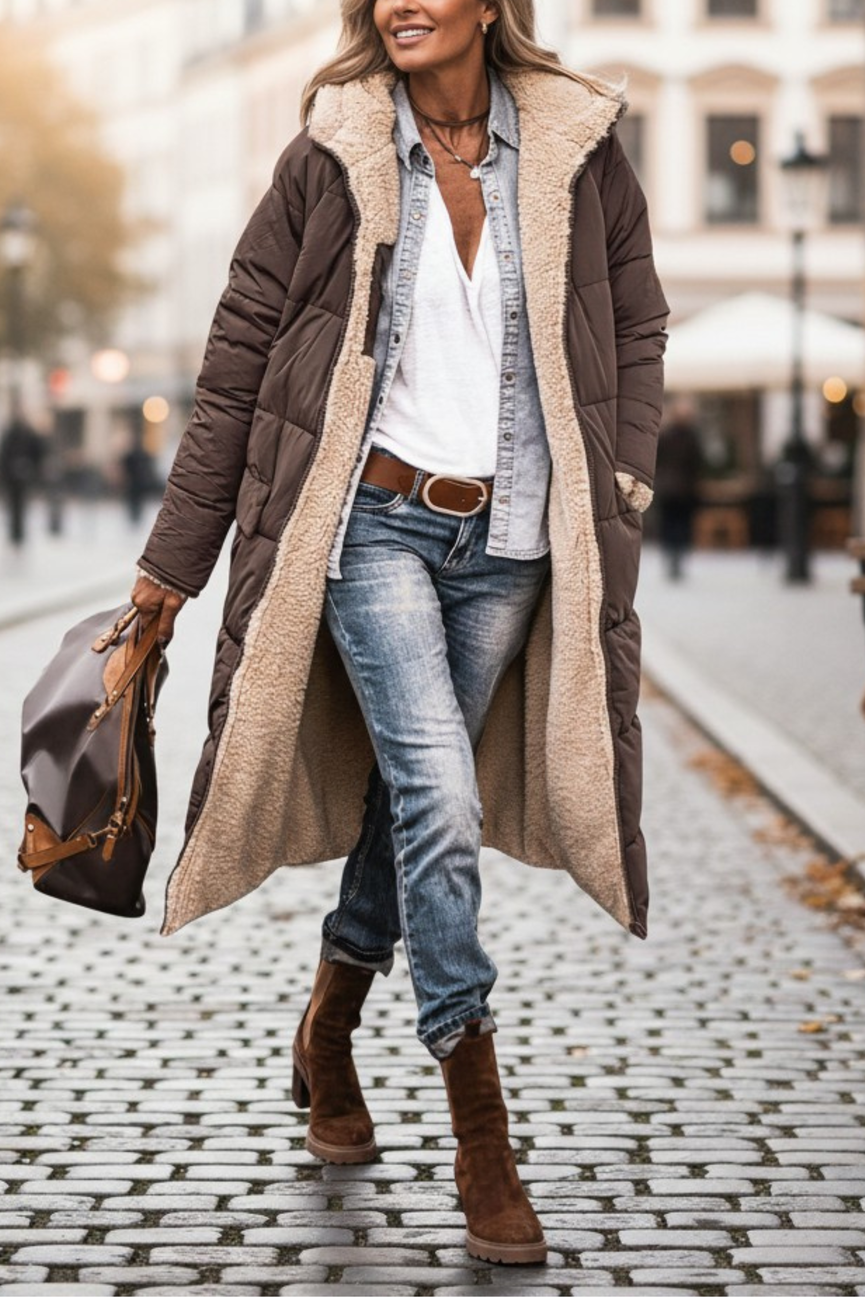 Elena's™ | Tijdloze Lange Winterjas