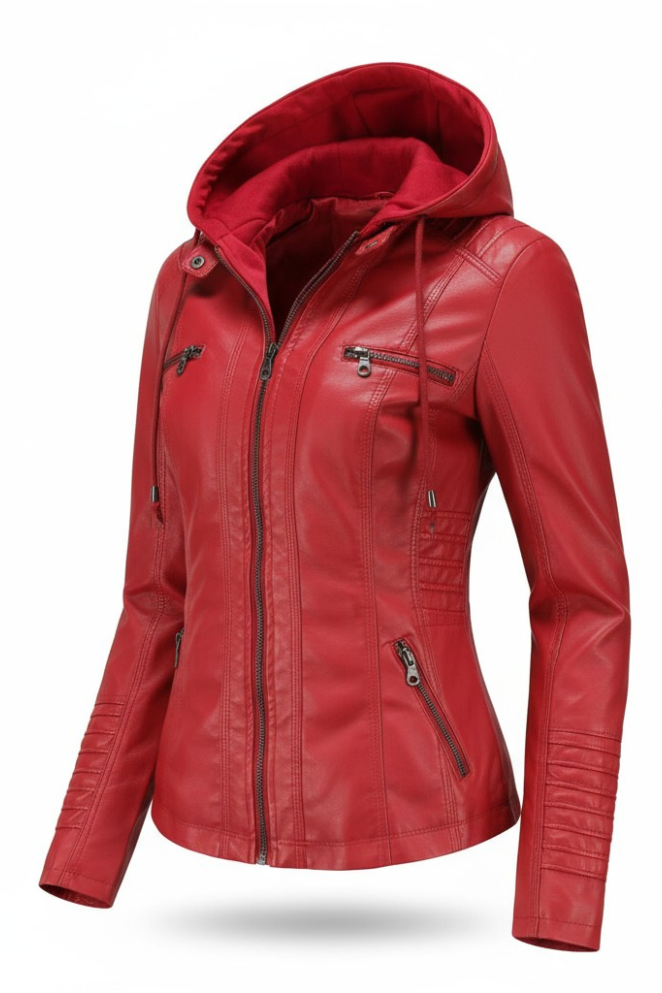 Ravenna Leren Jas met Afneembare Capuchon