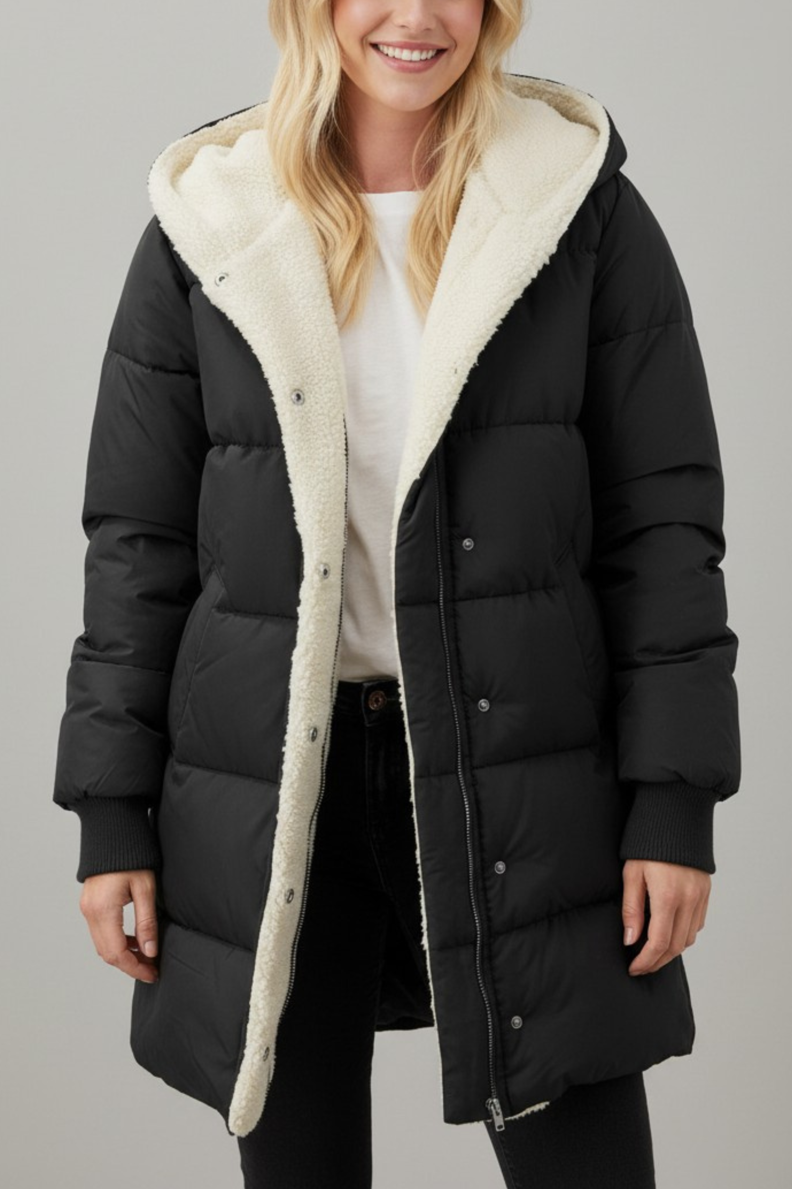 Nordelle Sherpa Pufferjas met Capuchon