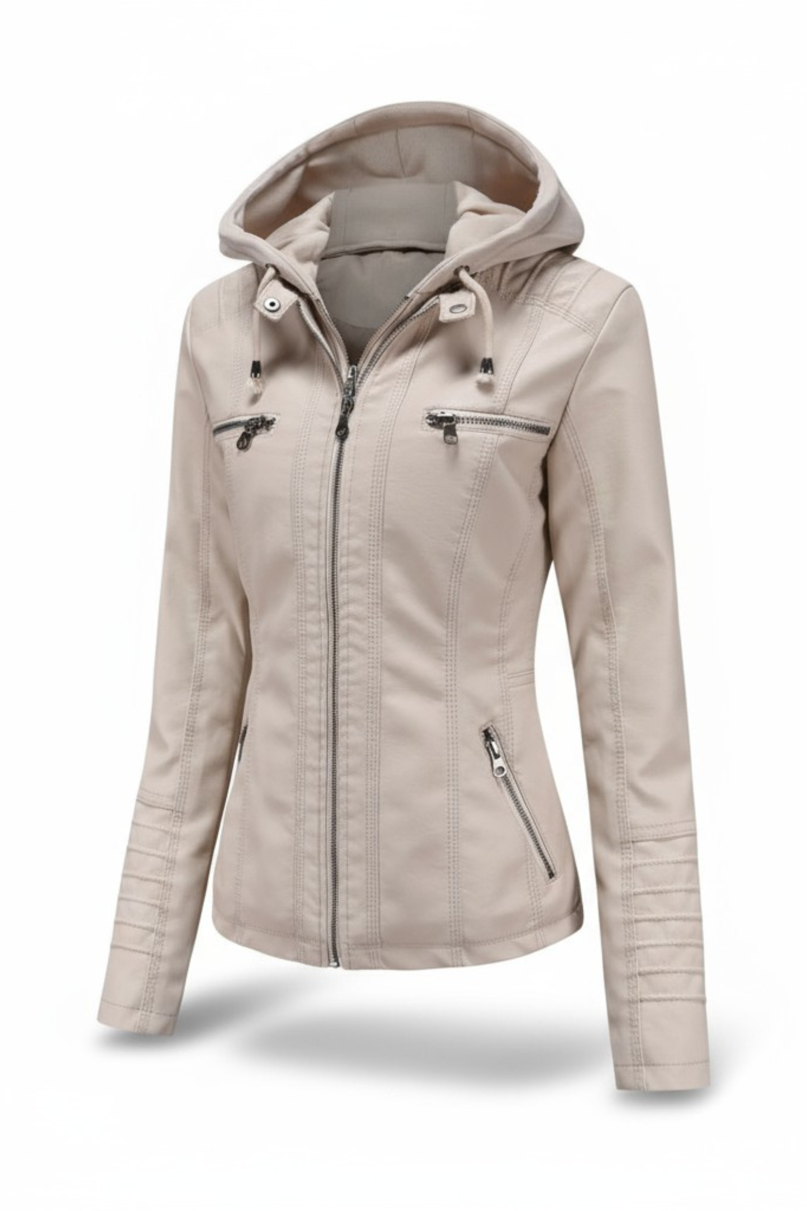 Ravenna Leren Jas met Afneembare Capuchon