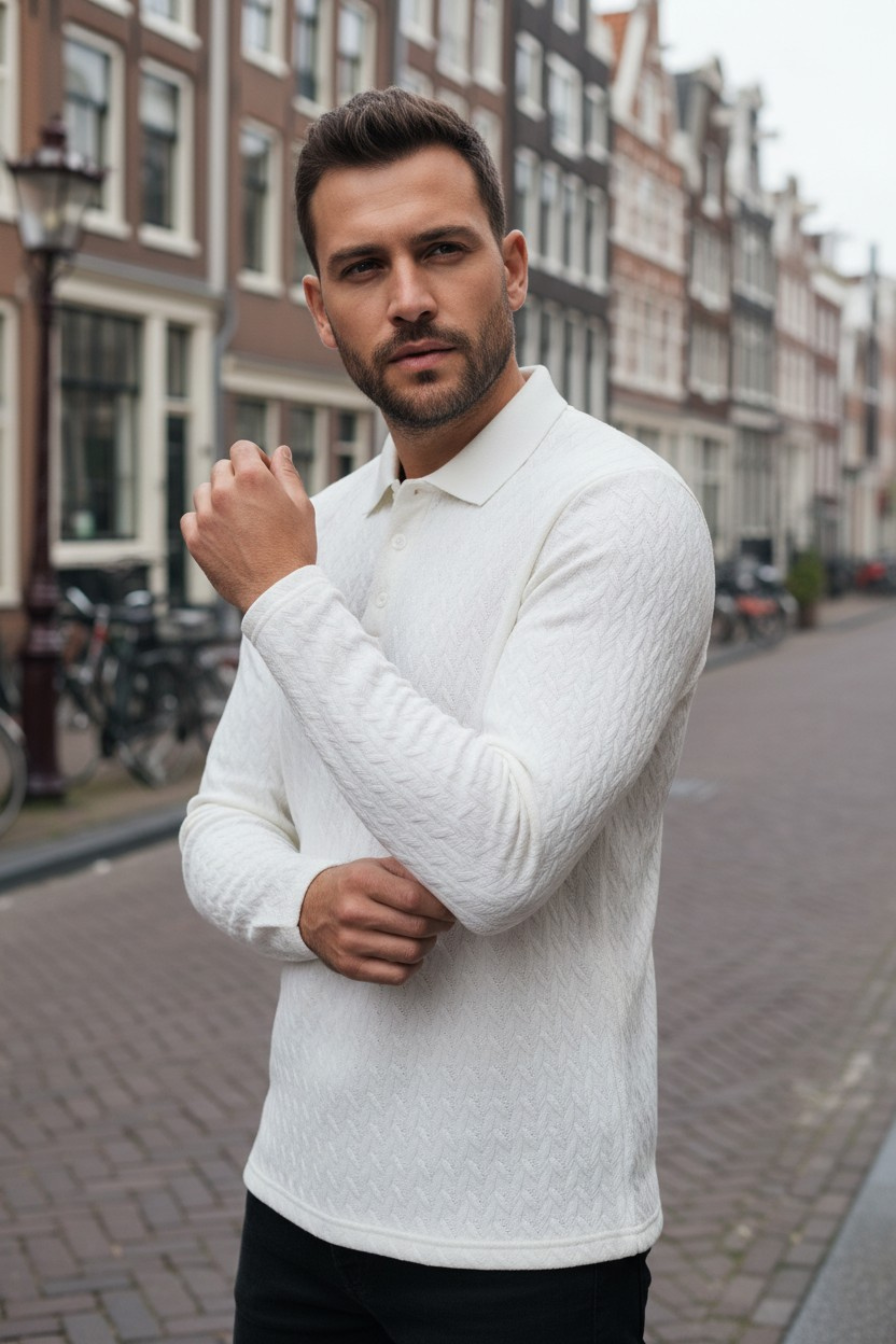 Dorian’s™ | Polo sweater met Textuurpatroon