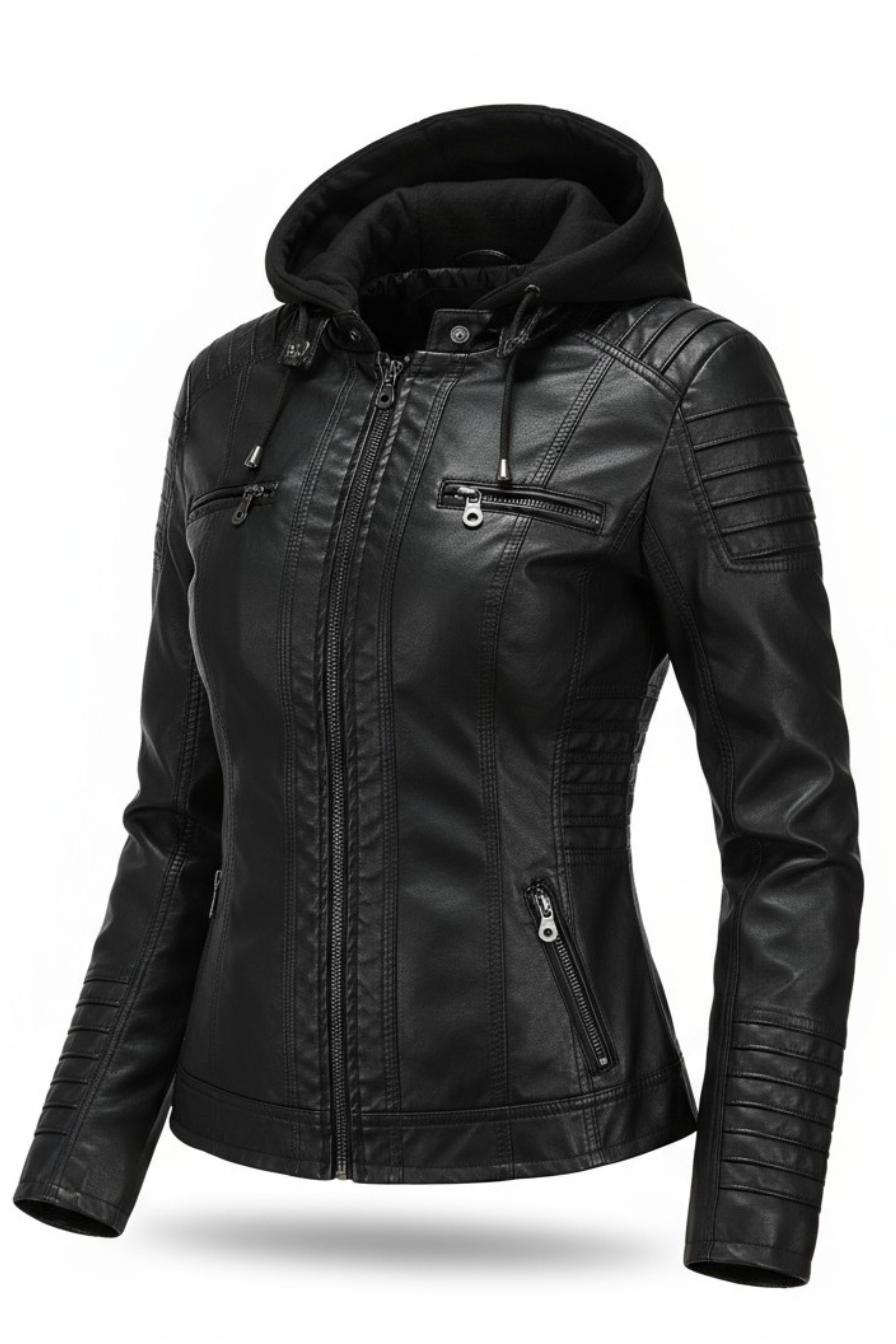 Ravenna Leren Jas met Afneembare Capuchon