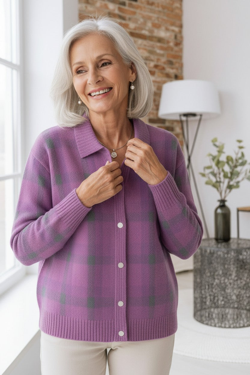 Liva’s™ | Elegante Gebreide Ruit Blouse