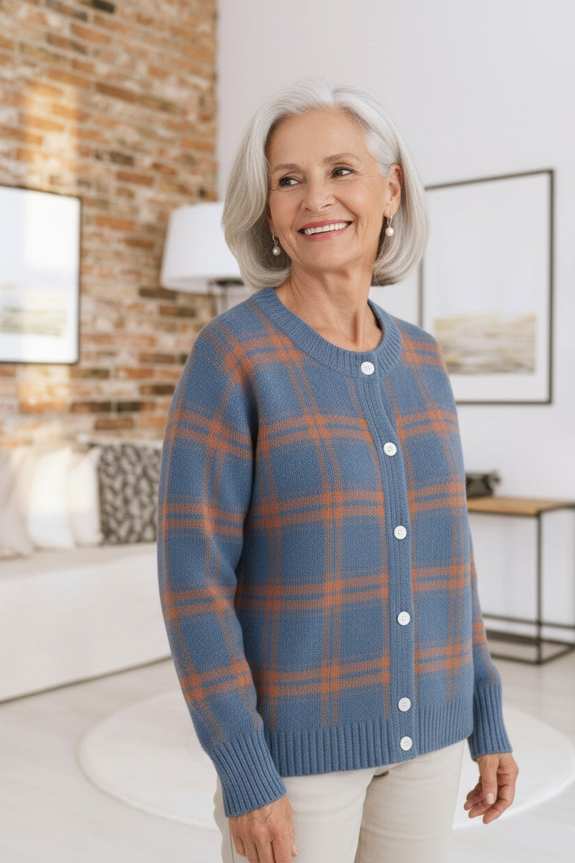 Liva’s™ | Elegante Gebreide Ruit Blouse