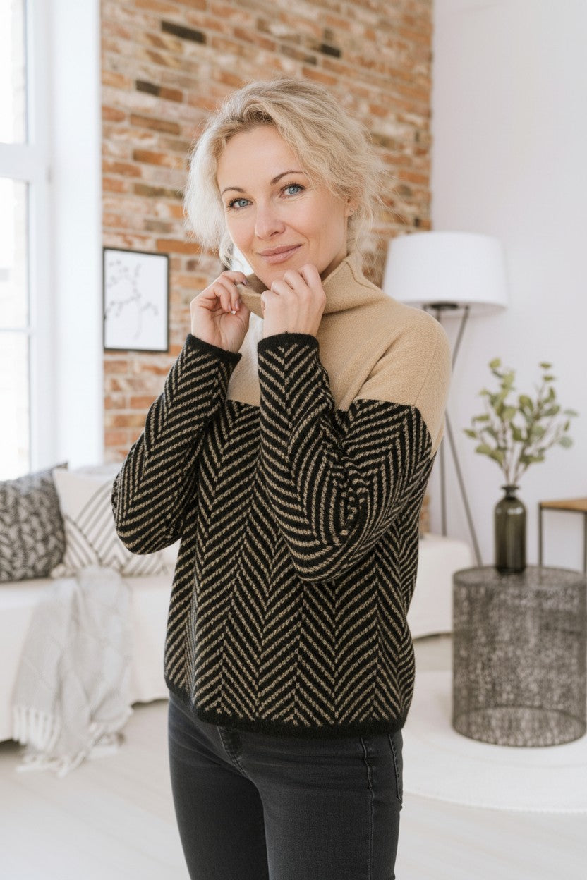 Zeyvara Halve Col Loose Fit Trui