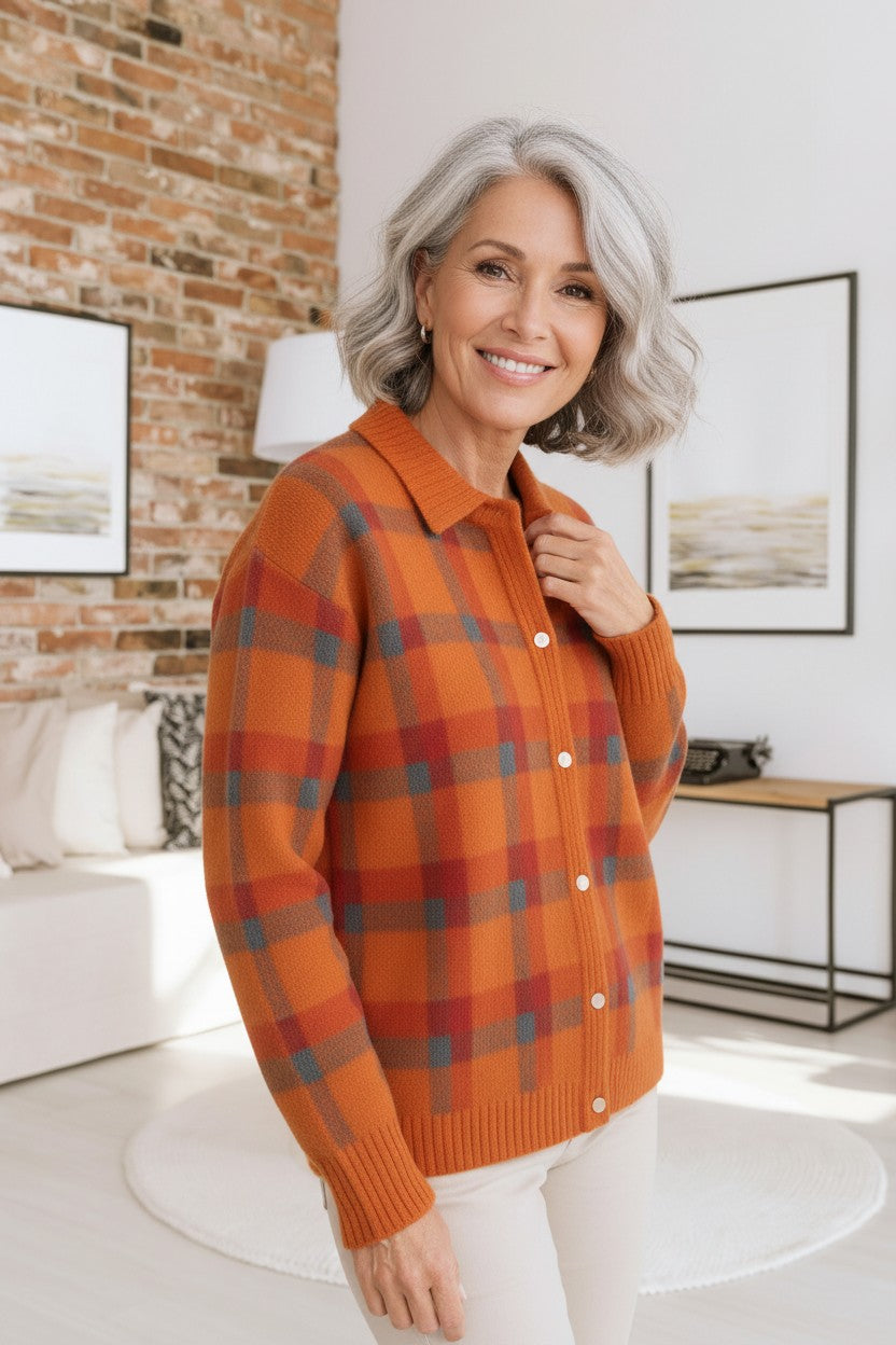 Liva’s™ | Elegante Gebreide Ruit Blouse