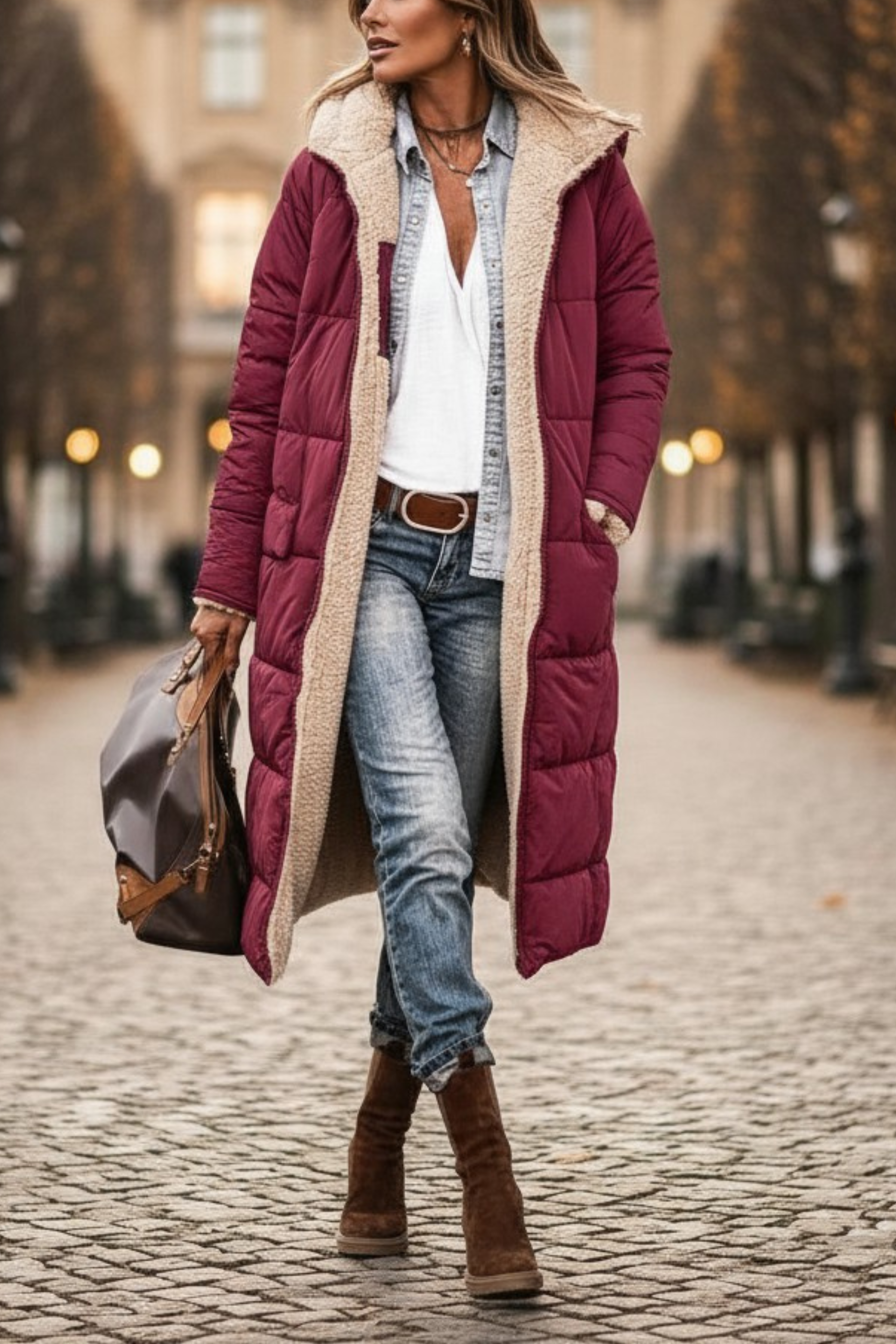 Elena's™ | Tijdloze Lange Winterjas