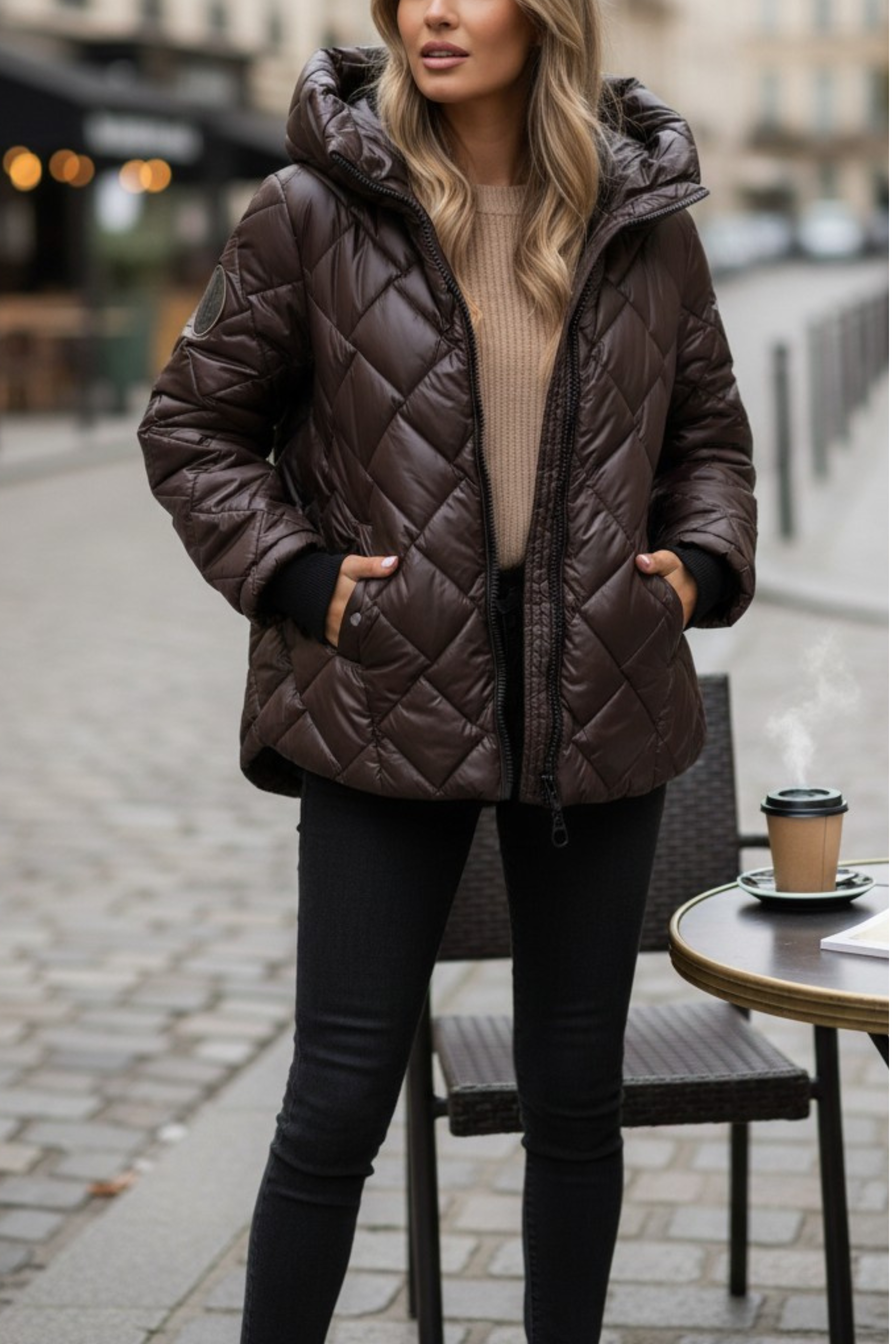 Mila's™ | Trendy Loose-Fit Hoodie Jas met Ruitpatroon