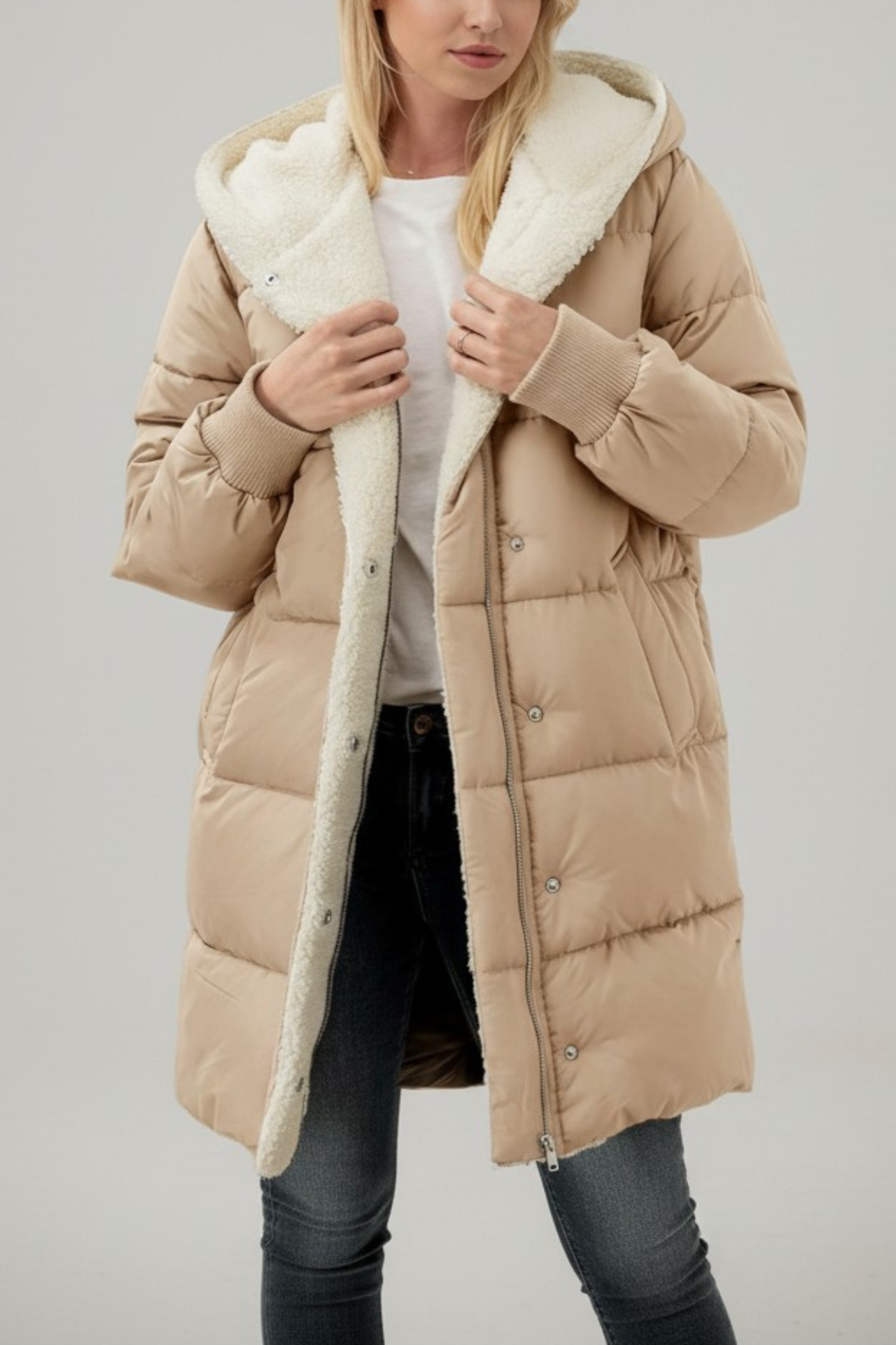 Nordelle Sherpa Pufferjas met Capuchon