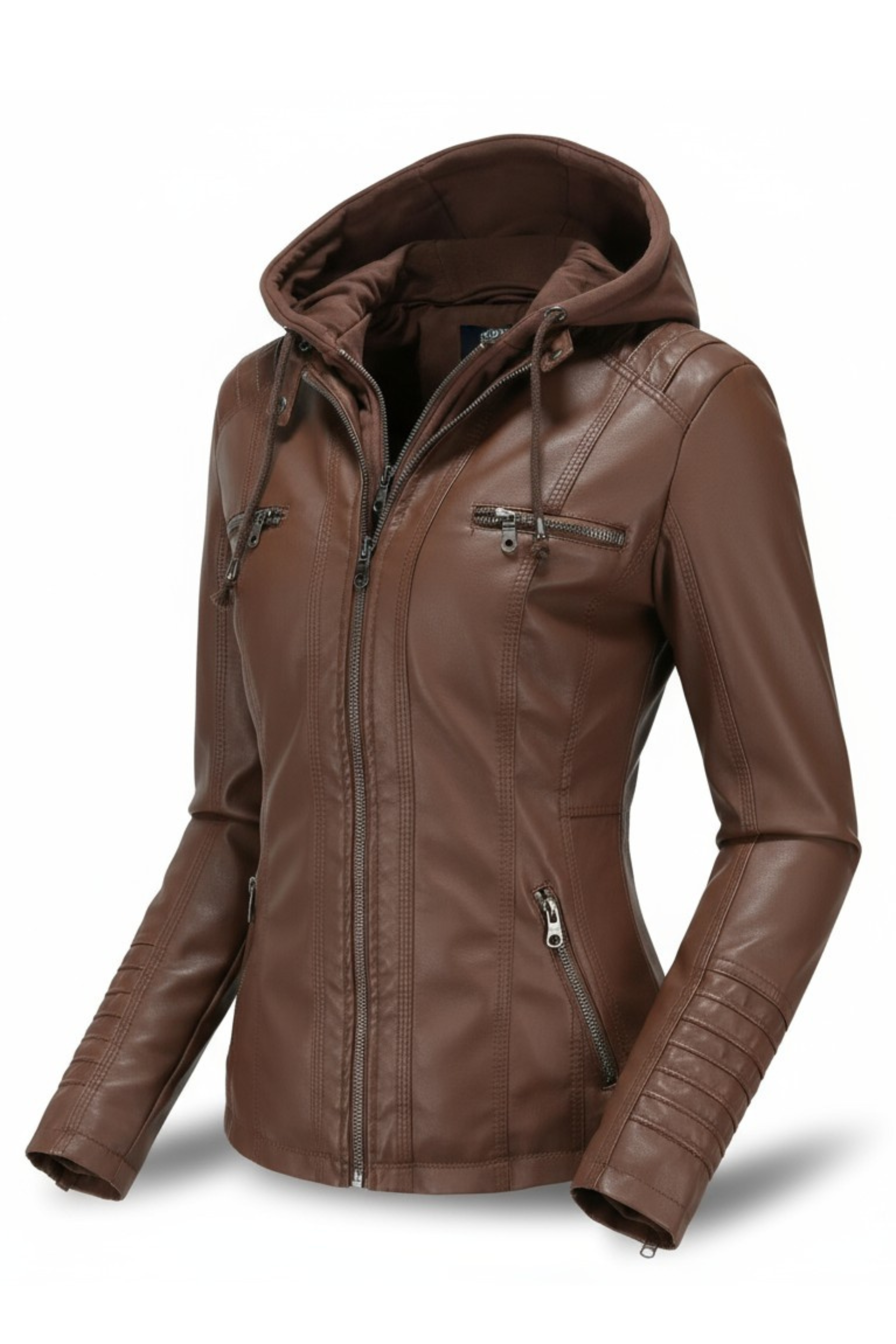 Ravenna Leren Jas met Afneembare Capuchon