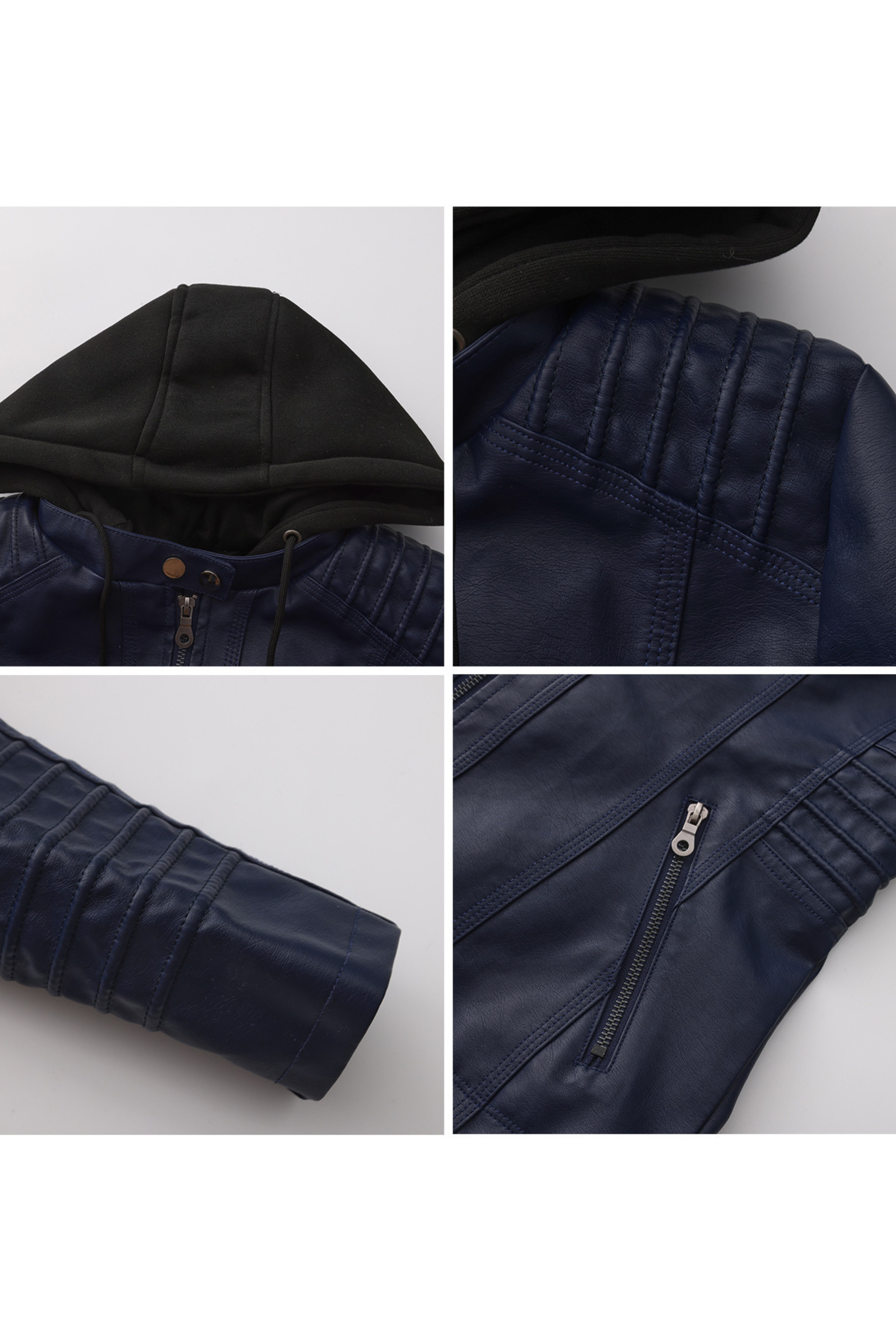 Ravenna Leren Jas met Afneembare Capuchon