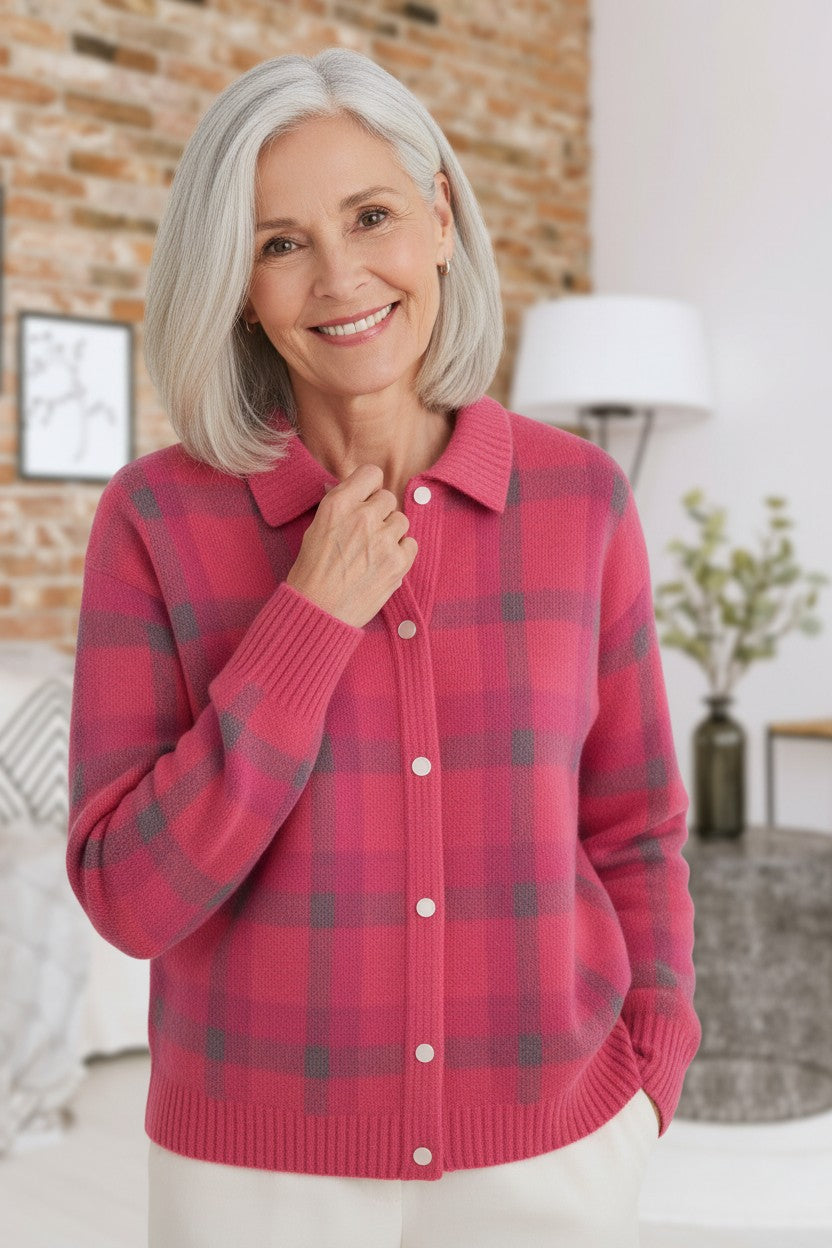 Liva’s™ | Elegante Gebreide Ruit Blouse