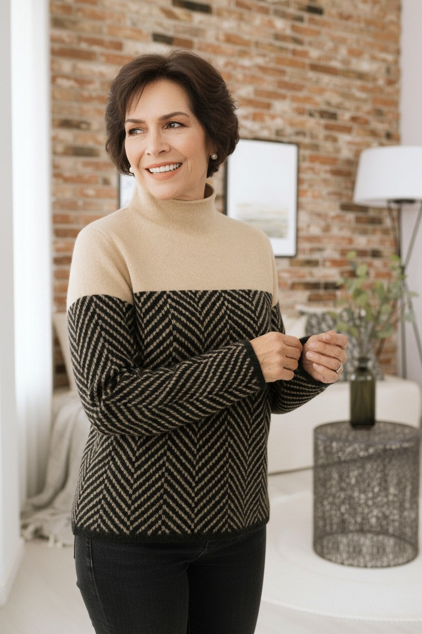 Zeyvara Halve Col Loose Fit Trui